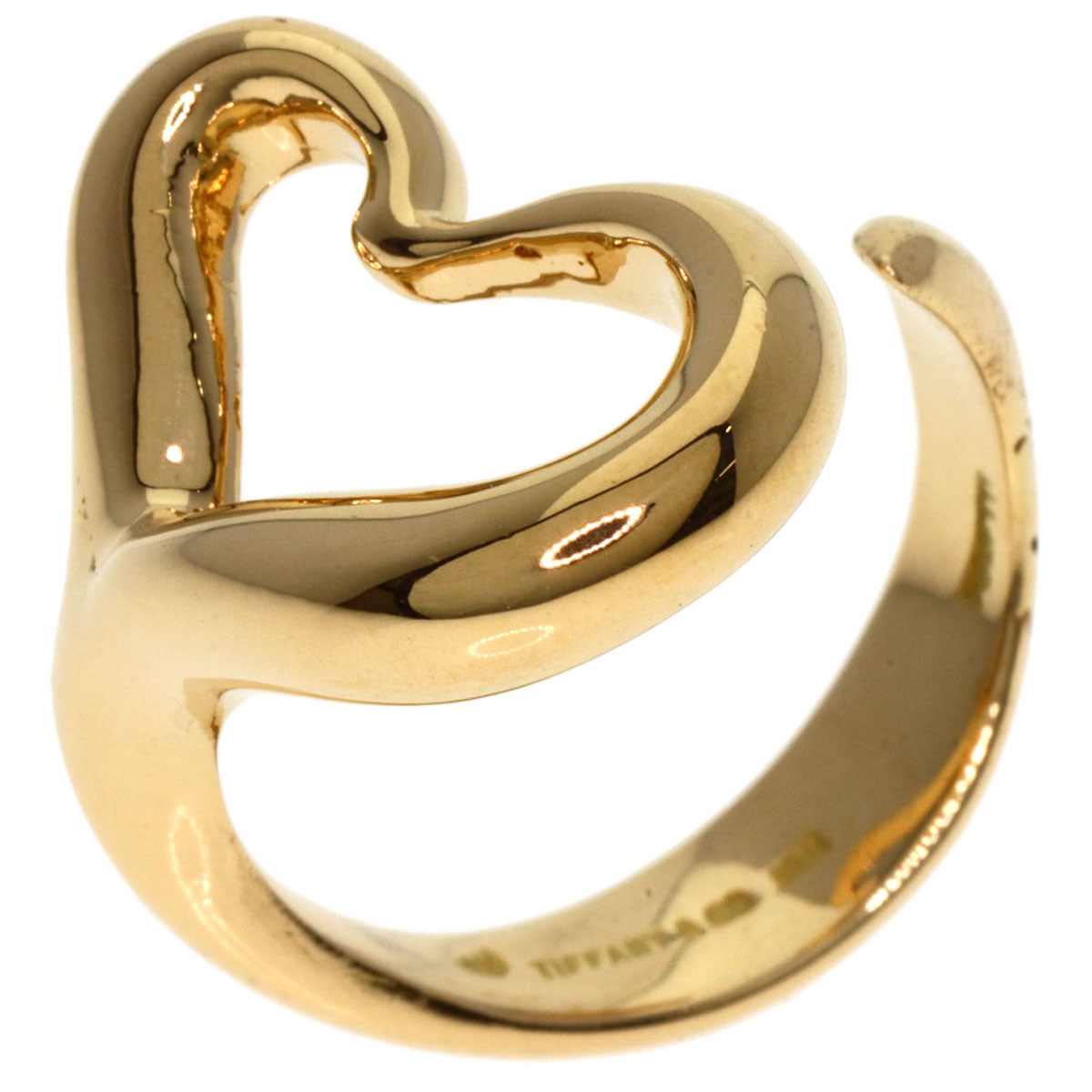 TIFFANY&Co.   Open heart Ring  K18 Yellow Gold Ladies [Used]