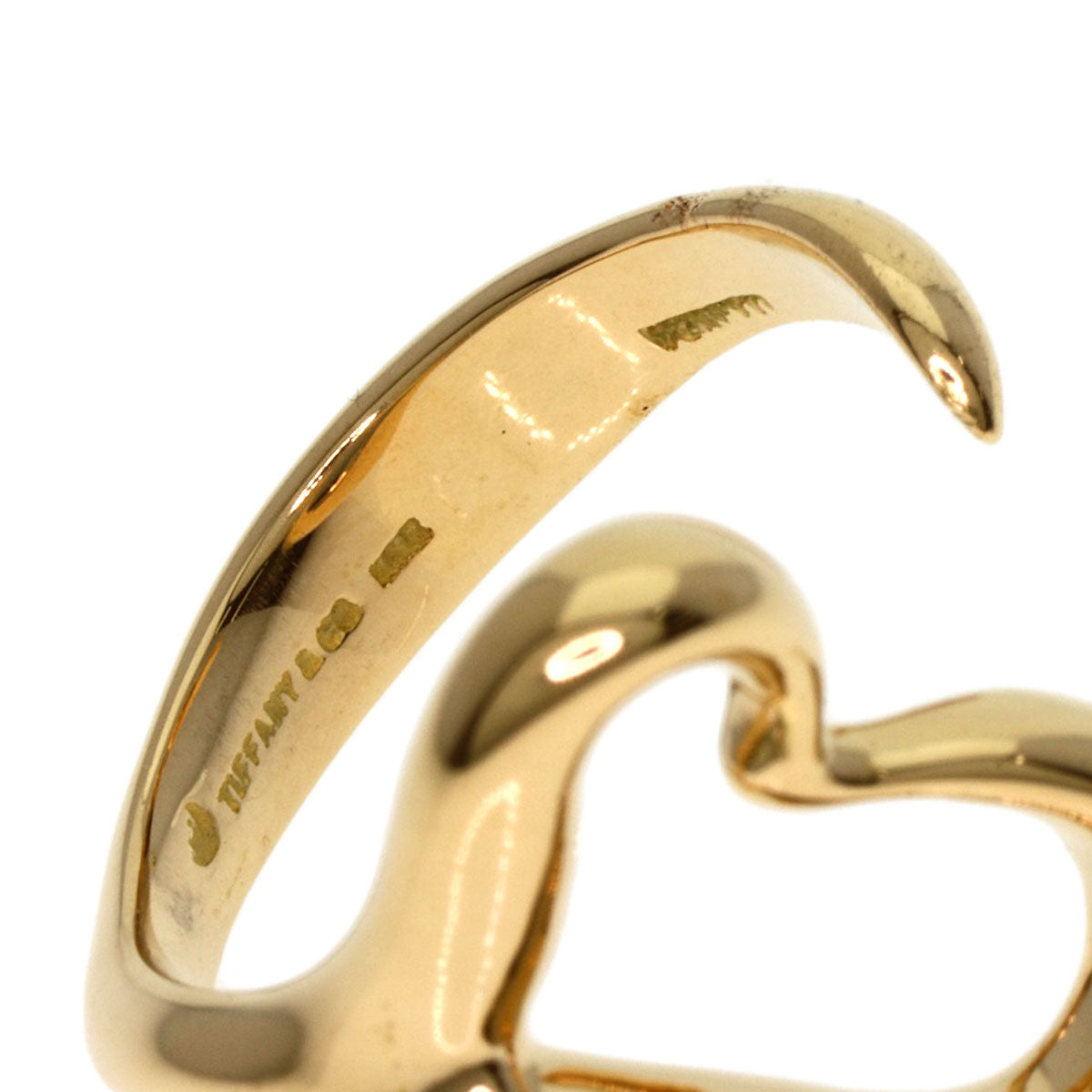 TIFFANY&Co.   Open heart Ring  K18 Yellow Gold Ladies [Used]