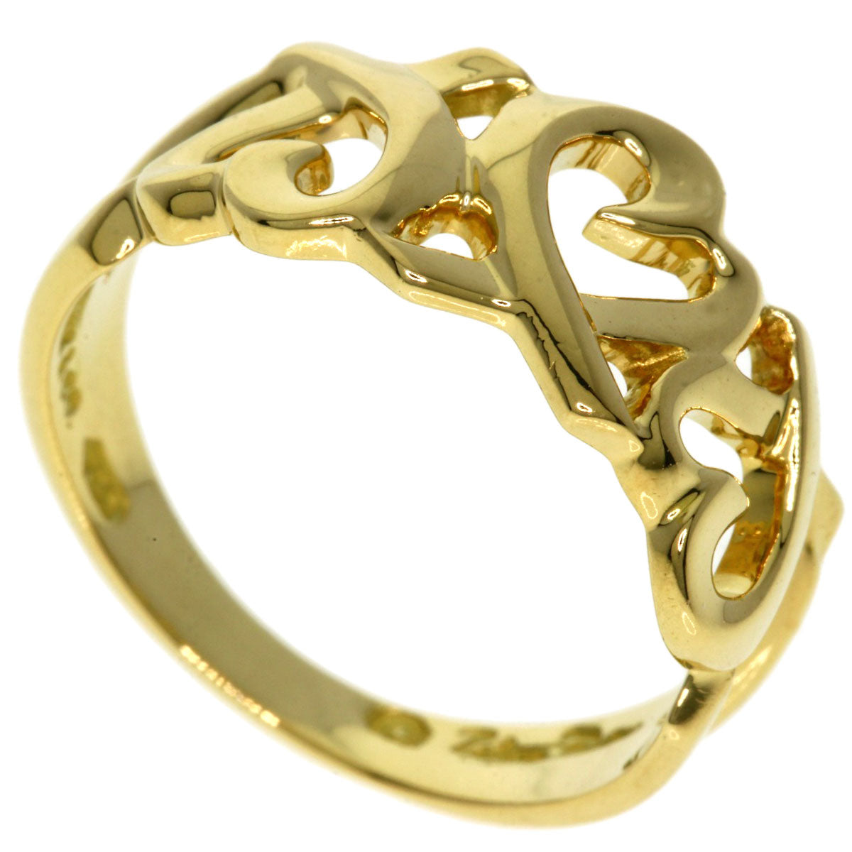 TIFFANY&Co.   Triple rubbing heart Ring  K18 Yellow Gold Ladies [Used]