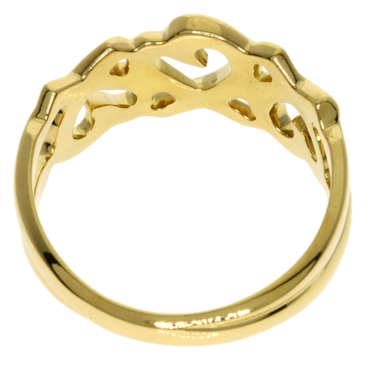 TIFFANY&Co.   Triple rubbing heart Ring  K18 Yellow Gold Ladies [Used]