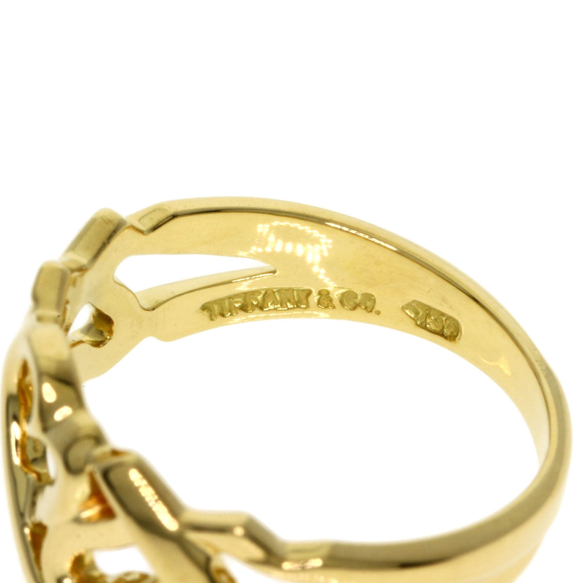 TIFFANY&Co.   Triple rubbing heart Ring  K18 Yellow Gold Ladies [Used]