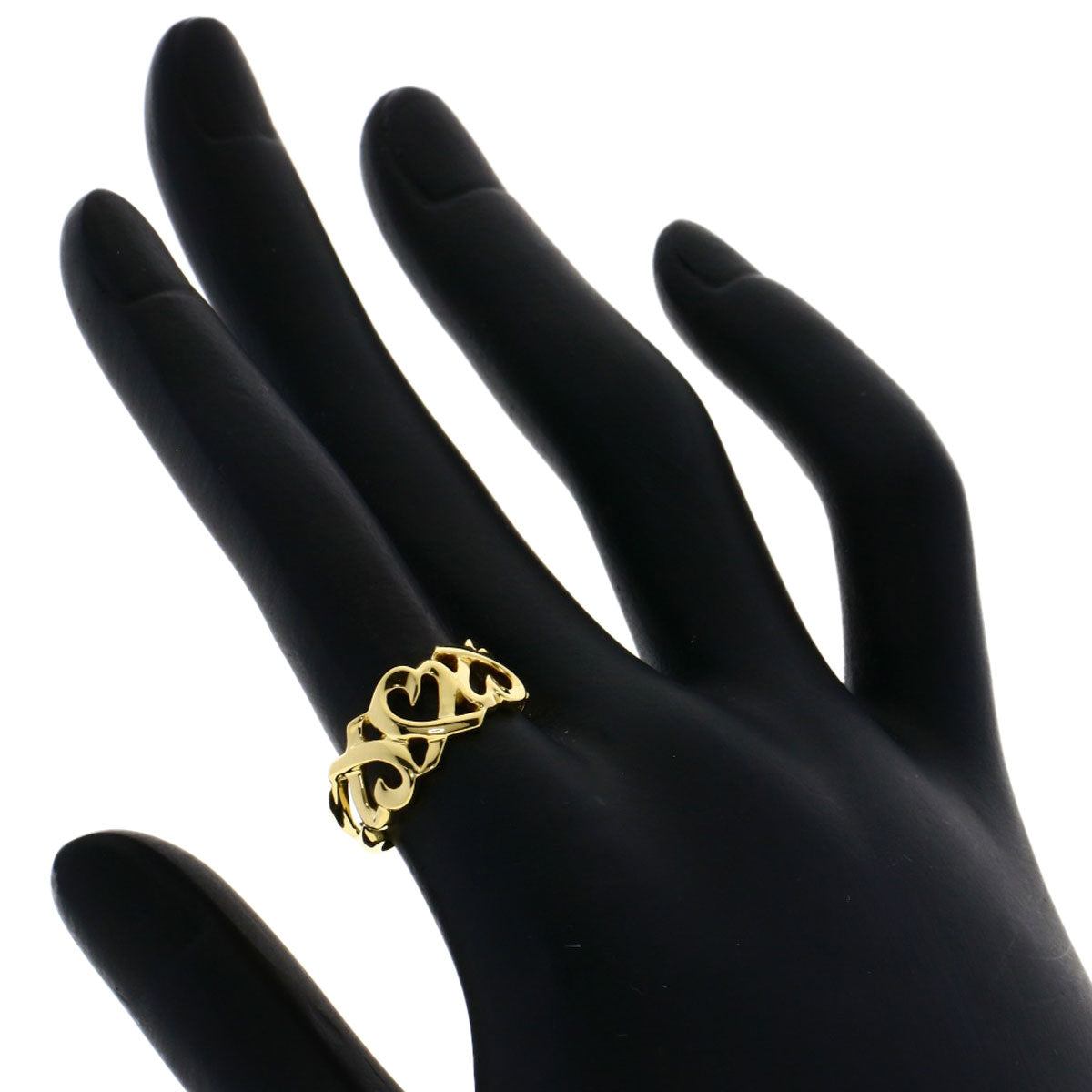 TIFFANY&Co.   Triple rubbing heart Ring  K18 Yellow Gold Ladies [Used]