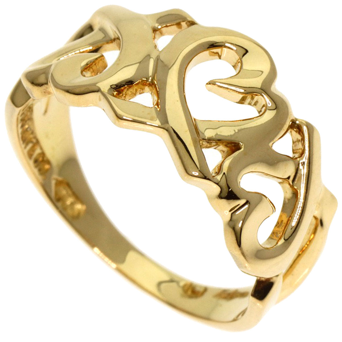 TIFFANY&Co. Triple rubbing heart Ring K18 Yellow Gold Ladies [Used]