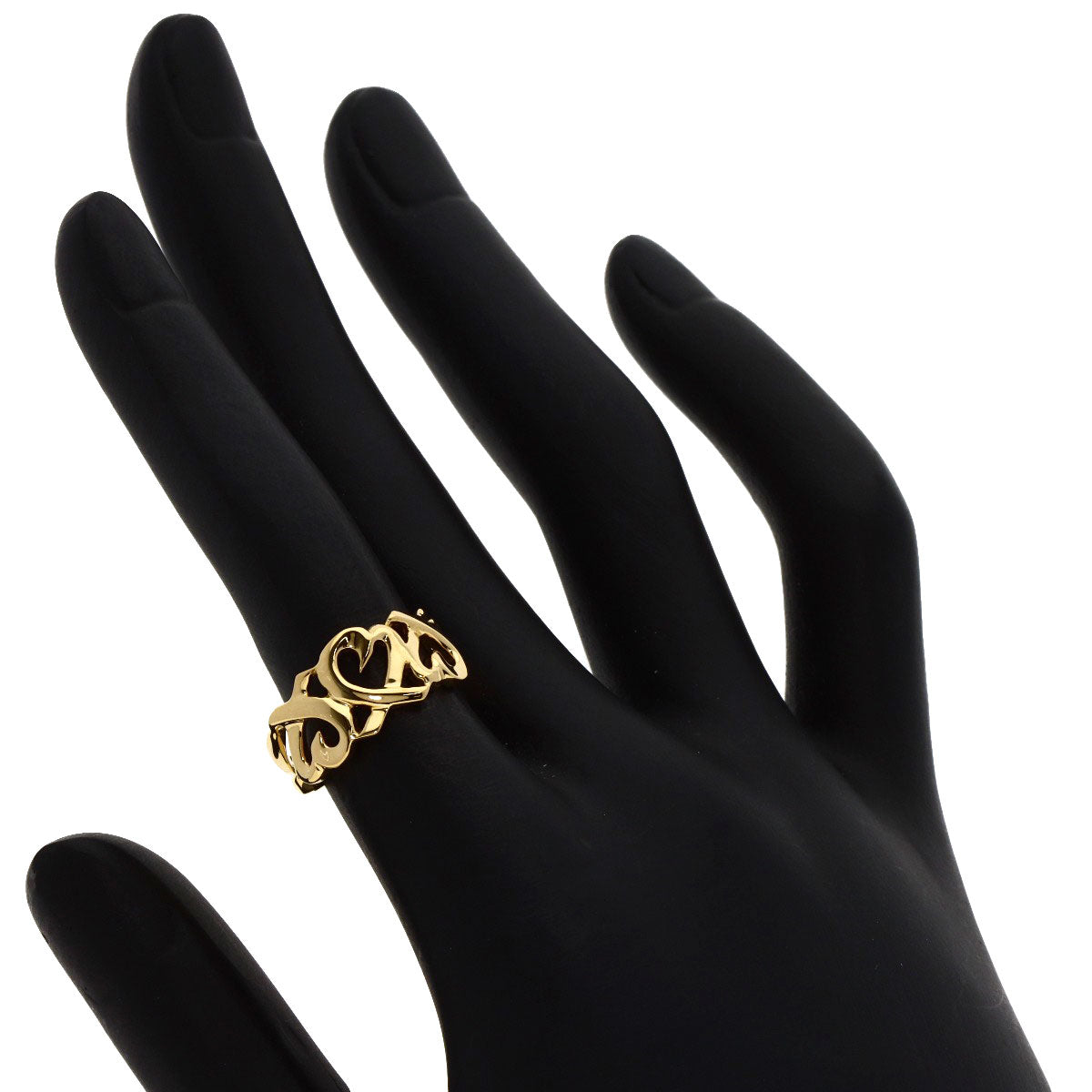 TIFFANY&Co. Triple rubbing heart Ring K18 Yellow Gold Ladies [Used]