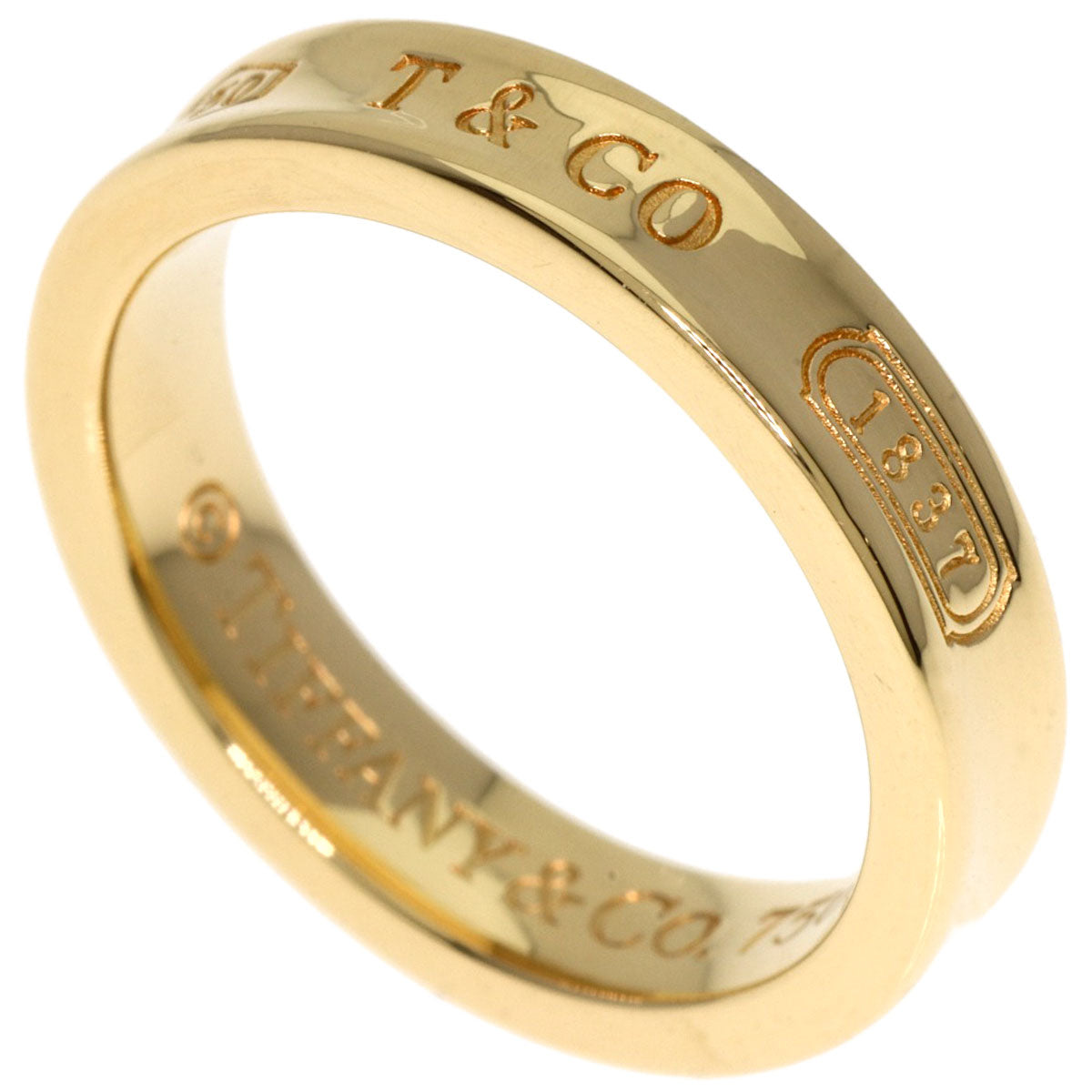 TIFFANY&Co. 1837 Narrow Ring K18 Yellow Gold Ladies [Used]