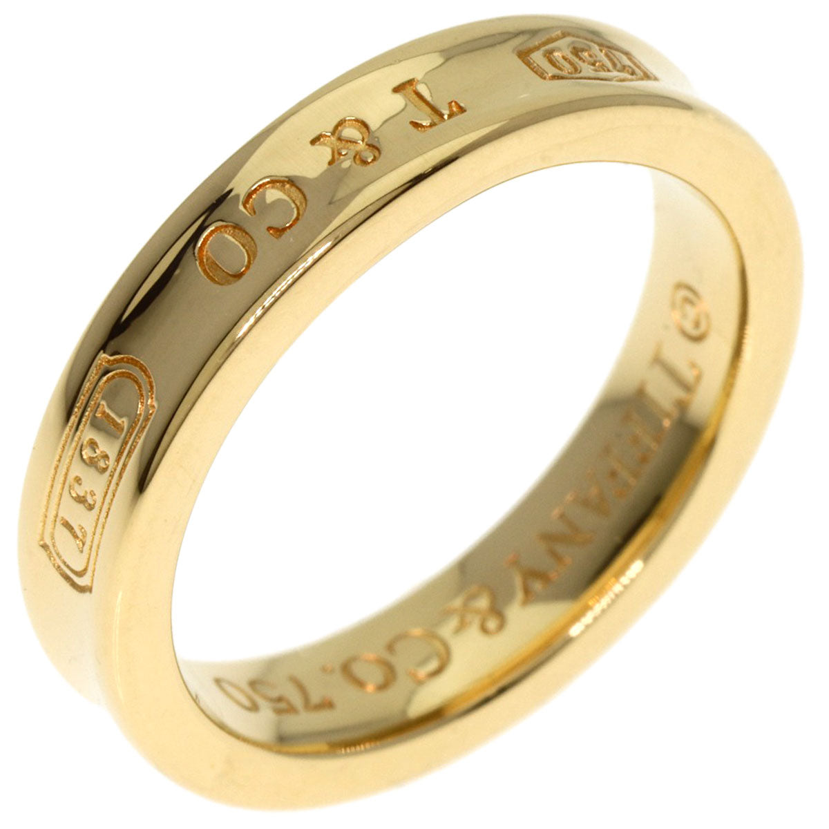 TIFFANY&Co. 1837 Narrow Ring K18 Yellow Gold Ladies [Used]