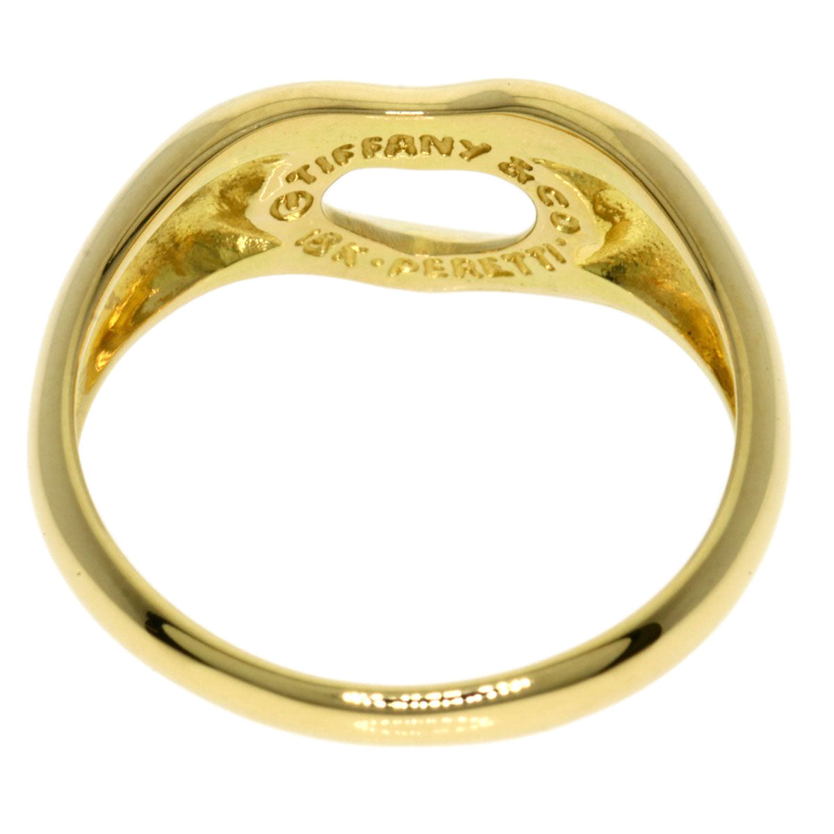 TIFFANY&Co. Open heart Ring K18 Yellow Gold Ladies [Used]