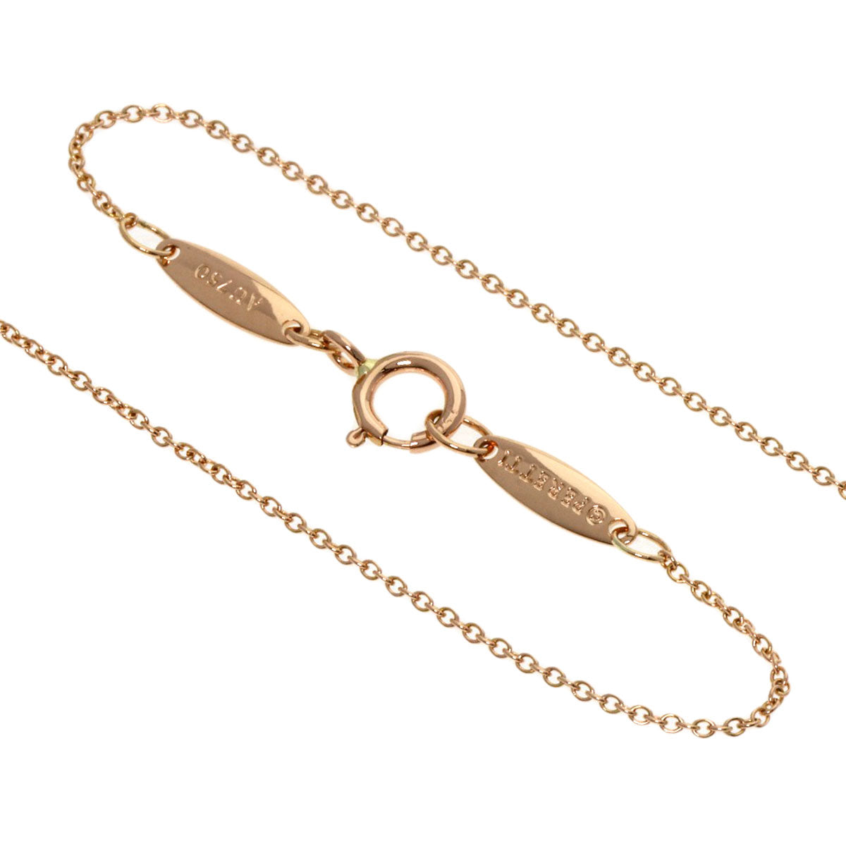 TIFFANY&Co. Open Heart Mini Necklace K18 Pink Gold Ladies [Used]