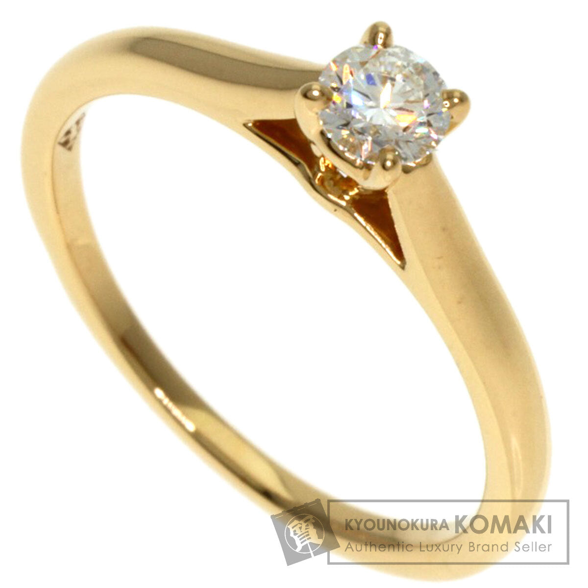 CARTIER Solitaire Diamond # 48 Ring K18 Yellow Gold Ladies [Used]