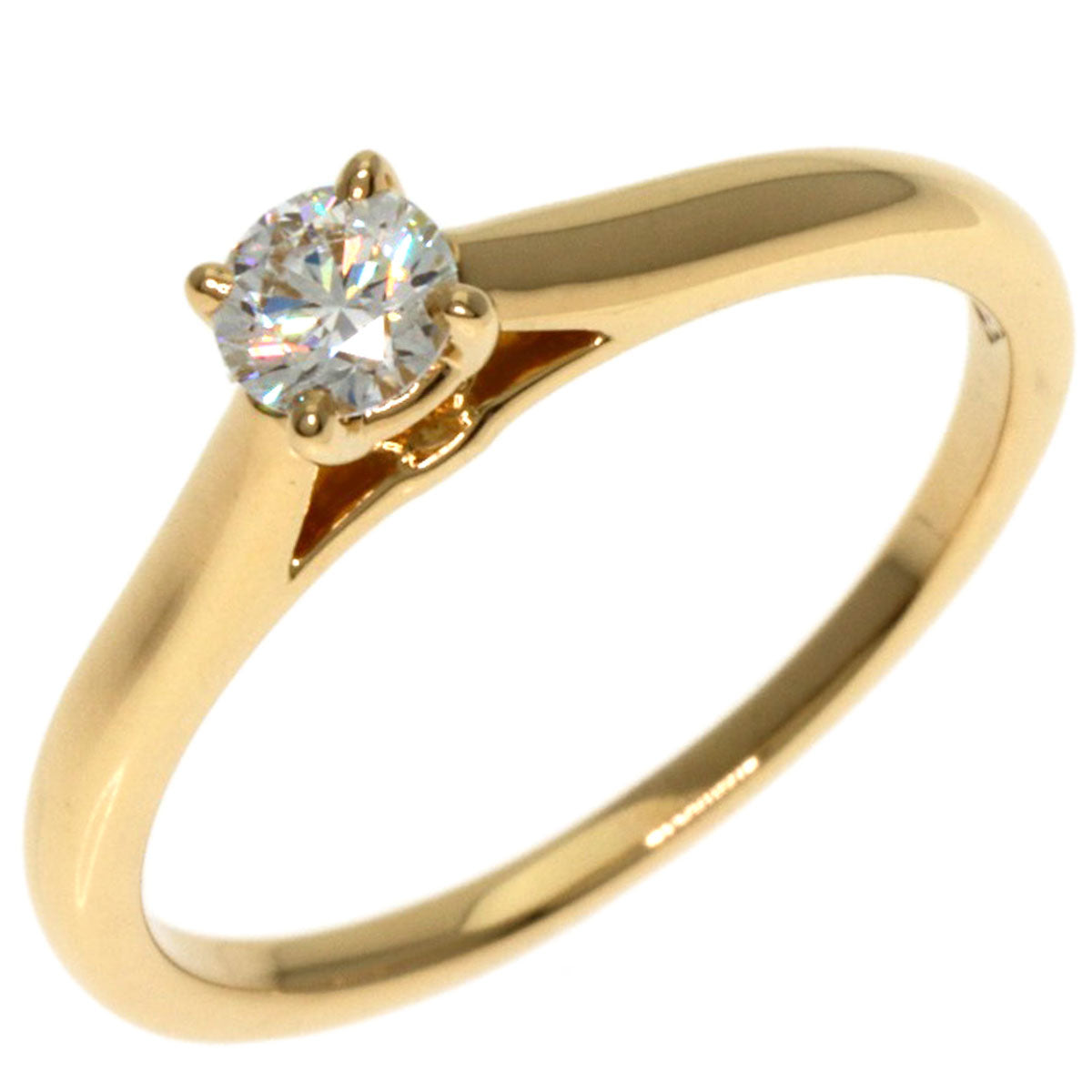 CARTIER Solitaire Diamond # 48 Ring K18 Yellow Gold Ladies [Used]