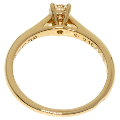 CARTIER Solitaire Diamond # 48 Ring K18 Yellow Gold Ladies [Used]