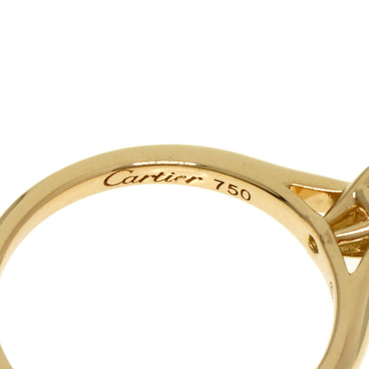 CARTIER Solitaire Diamond # 48 Ring K18 Yellow Gold Ladies [Used]