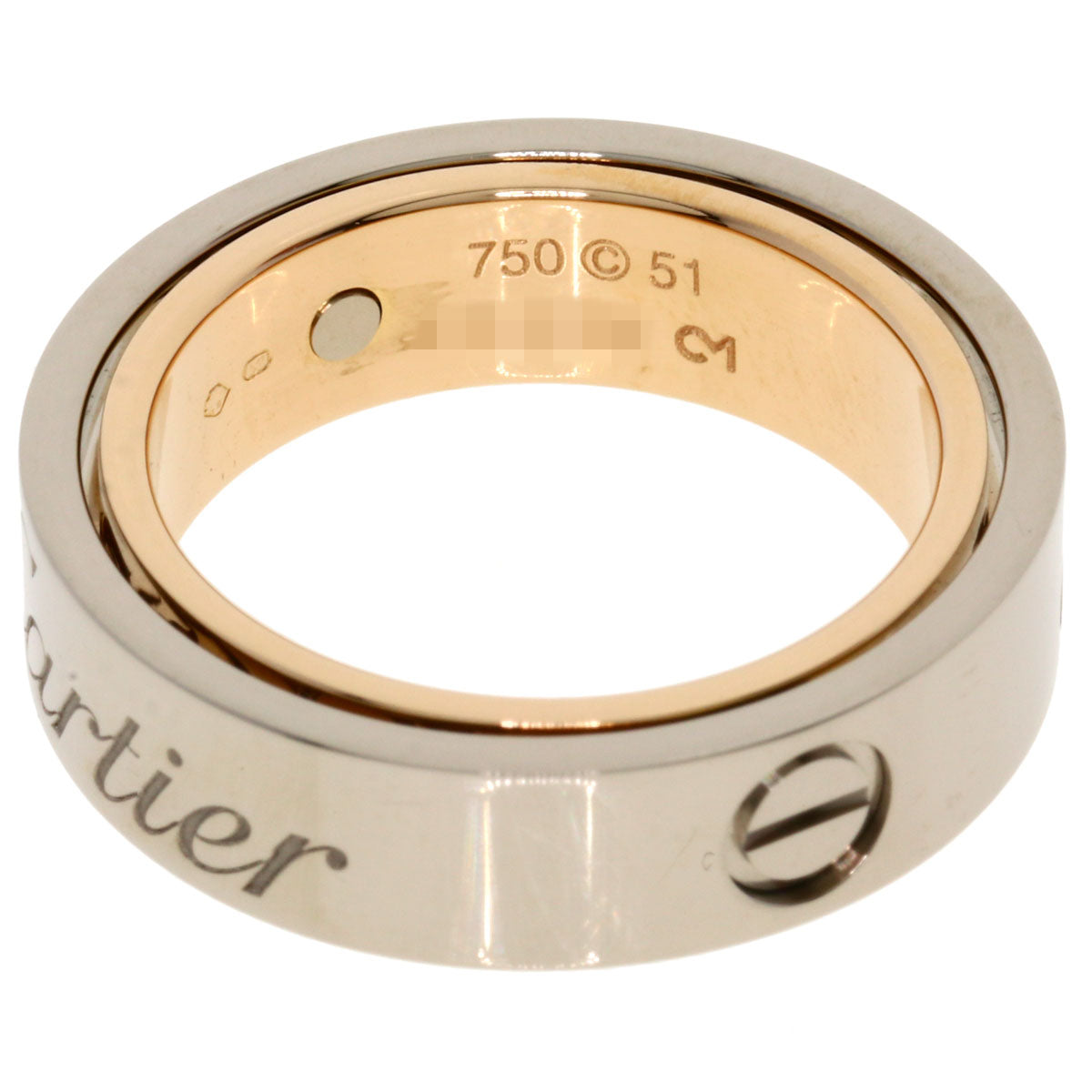 CARTIER Secret love ring # 51 Ring K18 Pink Gold K18 White GoldLadies [Used]