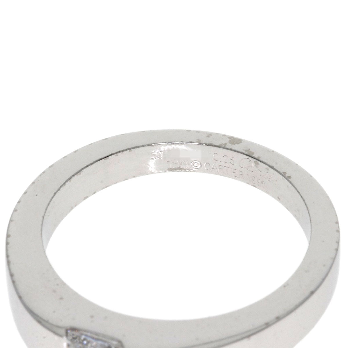 CARTIER Tank Diamond #50 Ring K18 White Gold Ladies [Used]