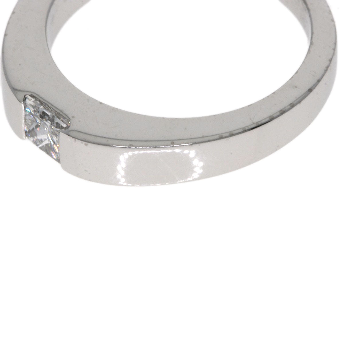 CARTIER Tank Diamond #50 Ring K18 White Gold Ladies [Used]