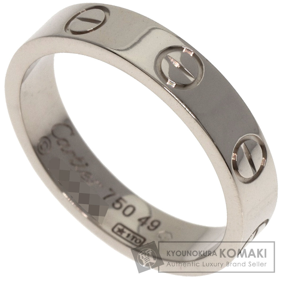CARTIER Mini love ring #49 Ring K18 White Gold Ladies [Used]