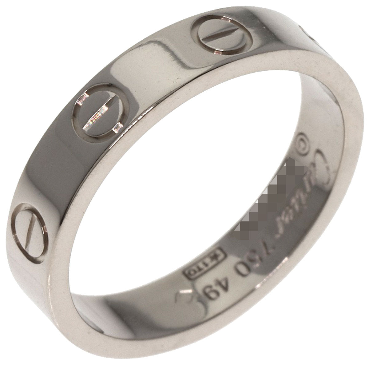 CARTIER Mini love ring #49 Ring K18 White Gold Ladies [Used]