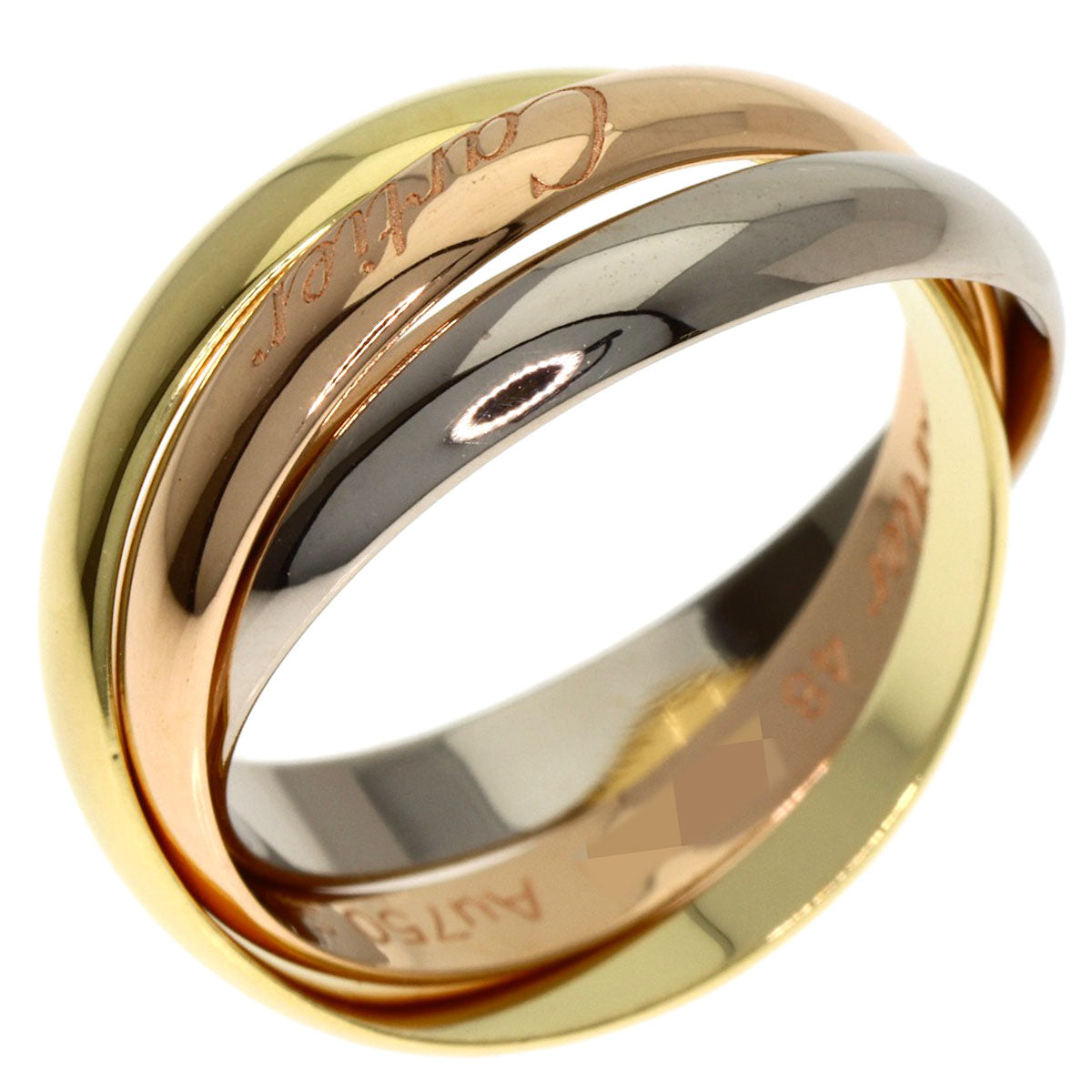 CARTIER Trinity SM #48 current model Ring K18 Yellow Gold 18K Pink GoldLadies [Used]