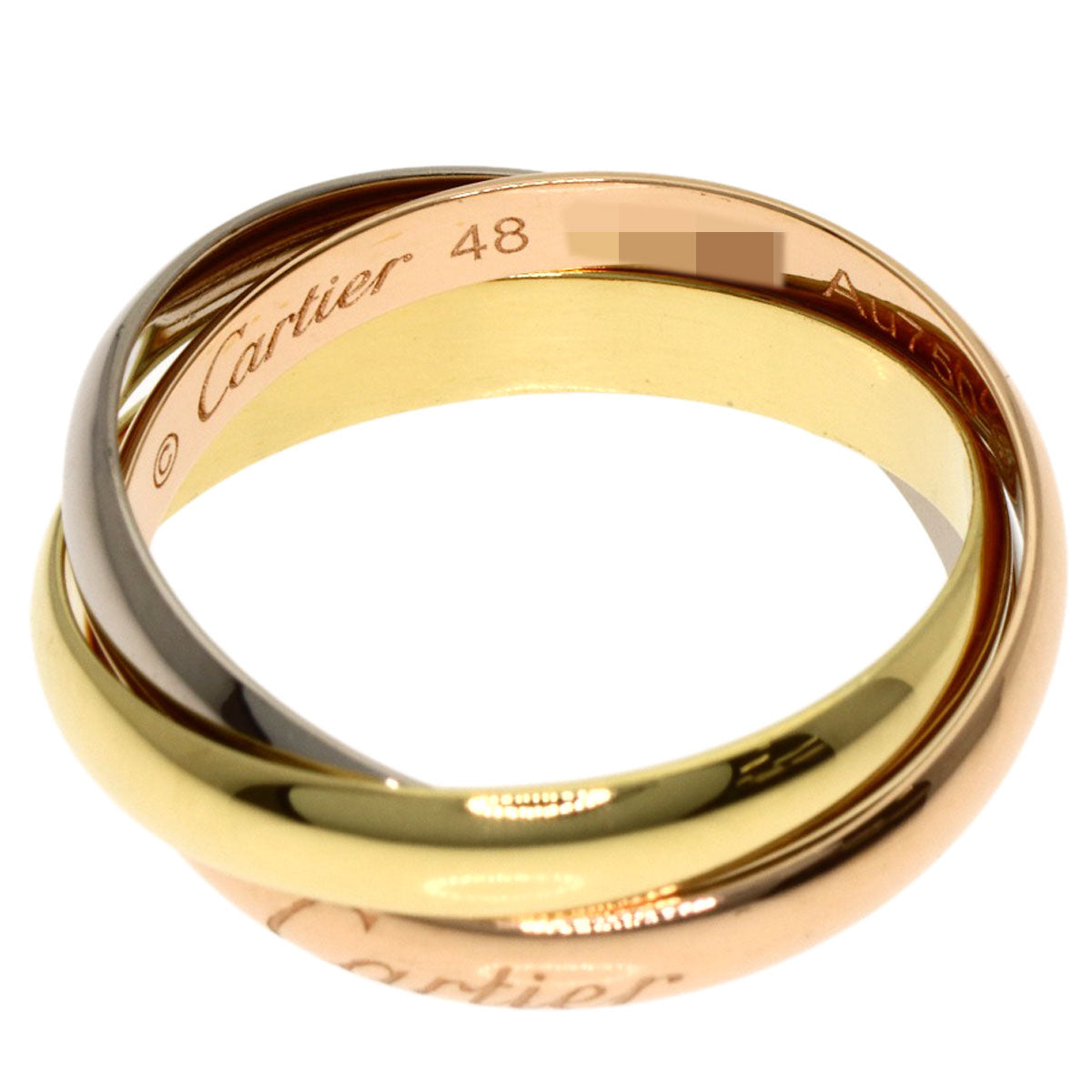 CARTIER Trinity SM #48 current model Ring K18 Yellow Gold 18K Pink GoldLadies [Used]