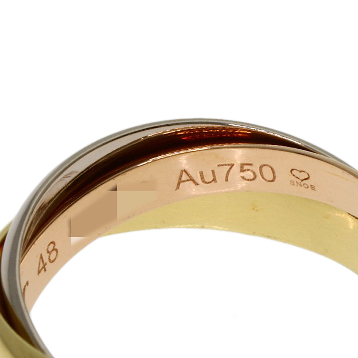 CARTIER Trinity SM #48 current model Ring K18 Yellow Gold 18K Pink GoldLadies [Used]