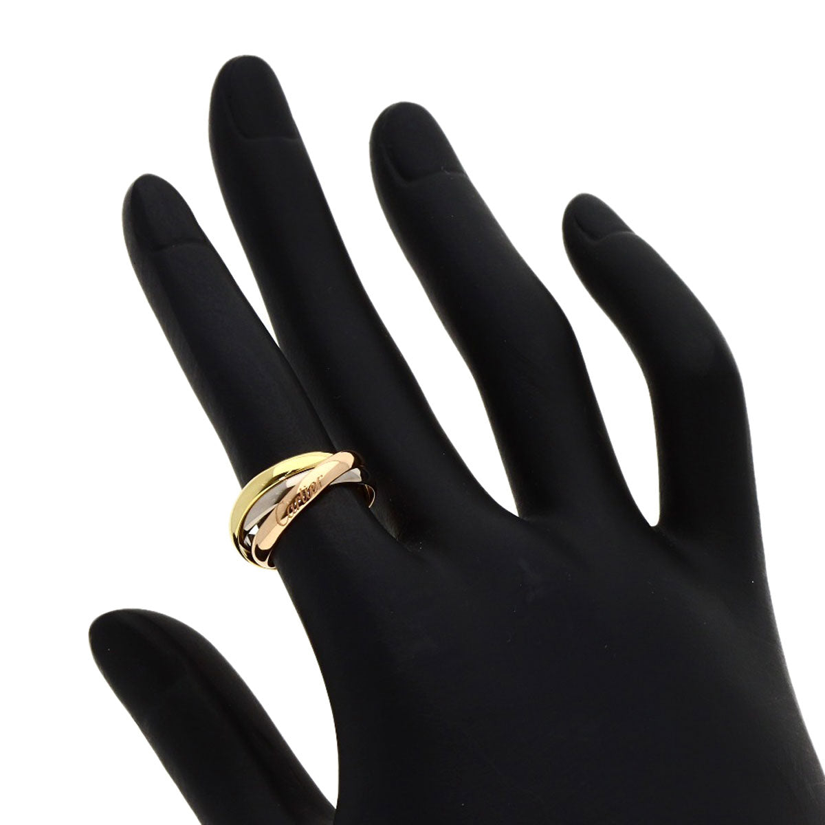 CARTIER Trinity SM #48 current model Ring K18 Yellow Gold 18K Pink GoldLadies [Used]