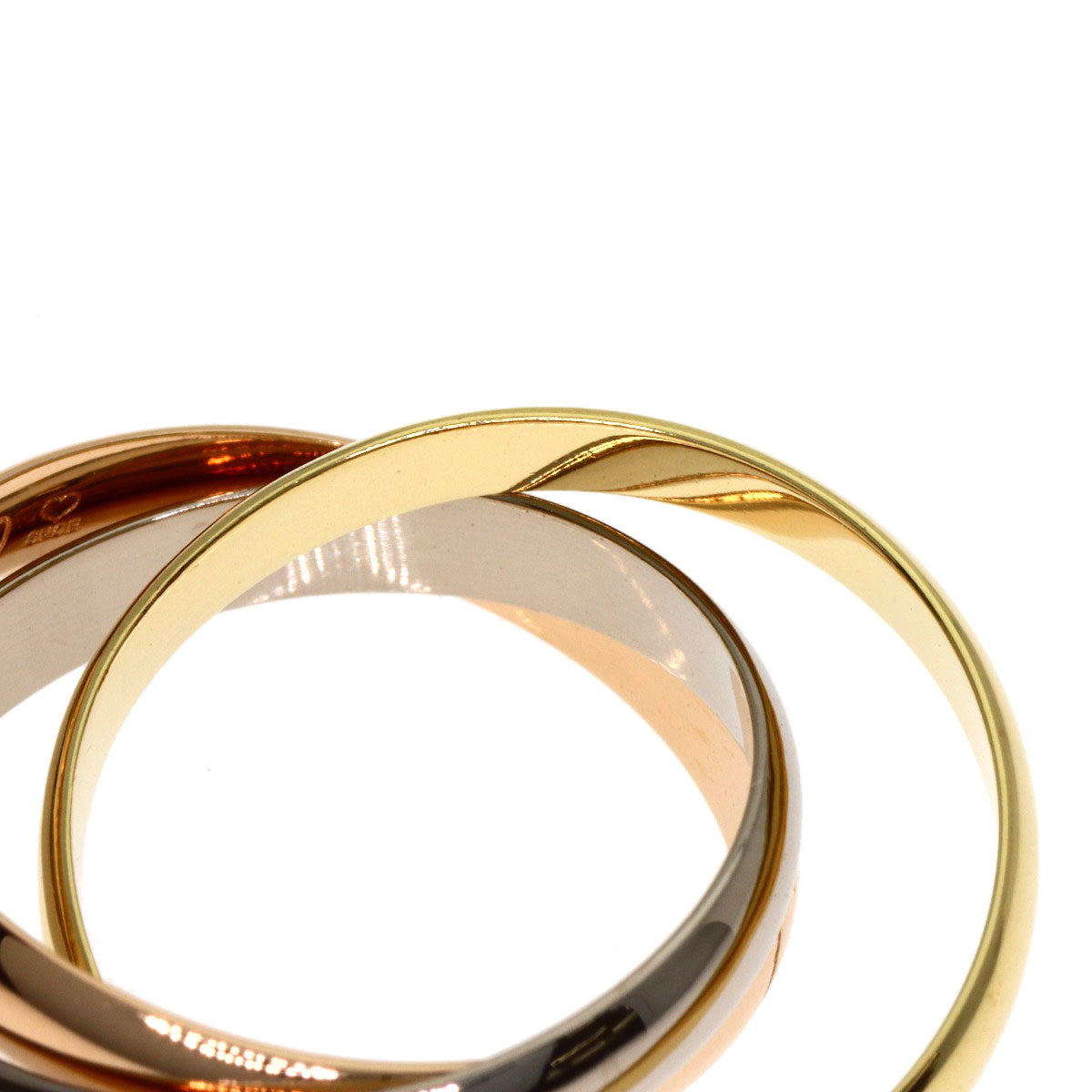 CARTIER Trinity SM #48 current model Ring K18 Yellow Gold 18K Pink GoldLadies [Used]
