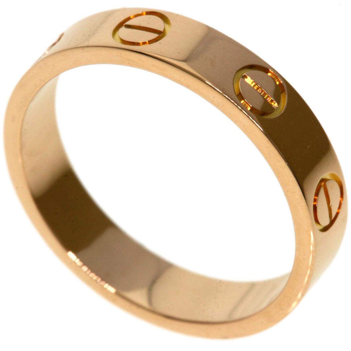 CARTIER Mini love ring # 48 Ring K18 Pink Gold Ladies [Used]