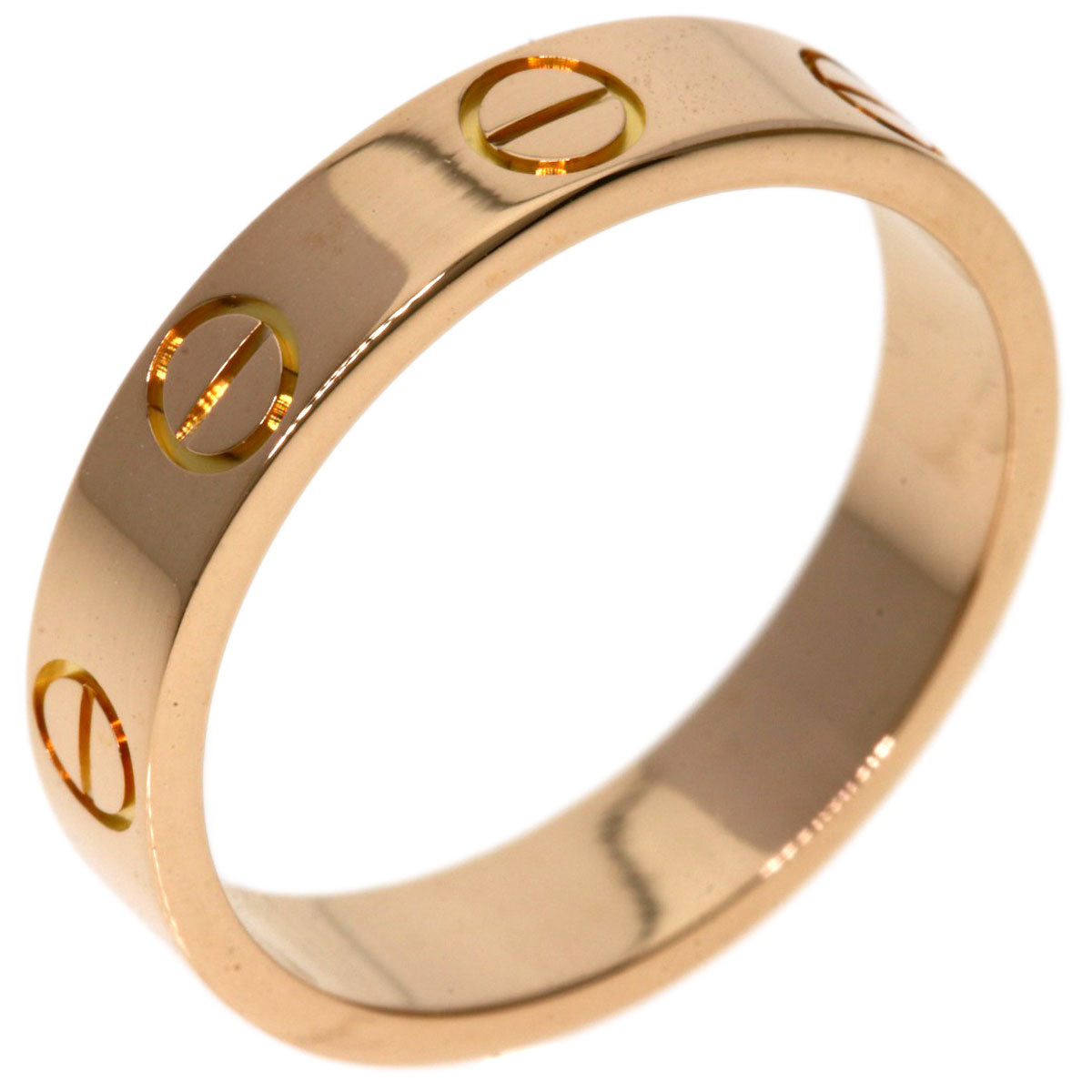 CARTIER Mini love ring # 48 Ring K18 Pink Gold Ladies [Used]