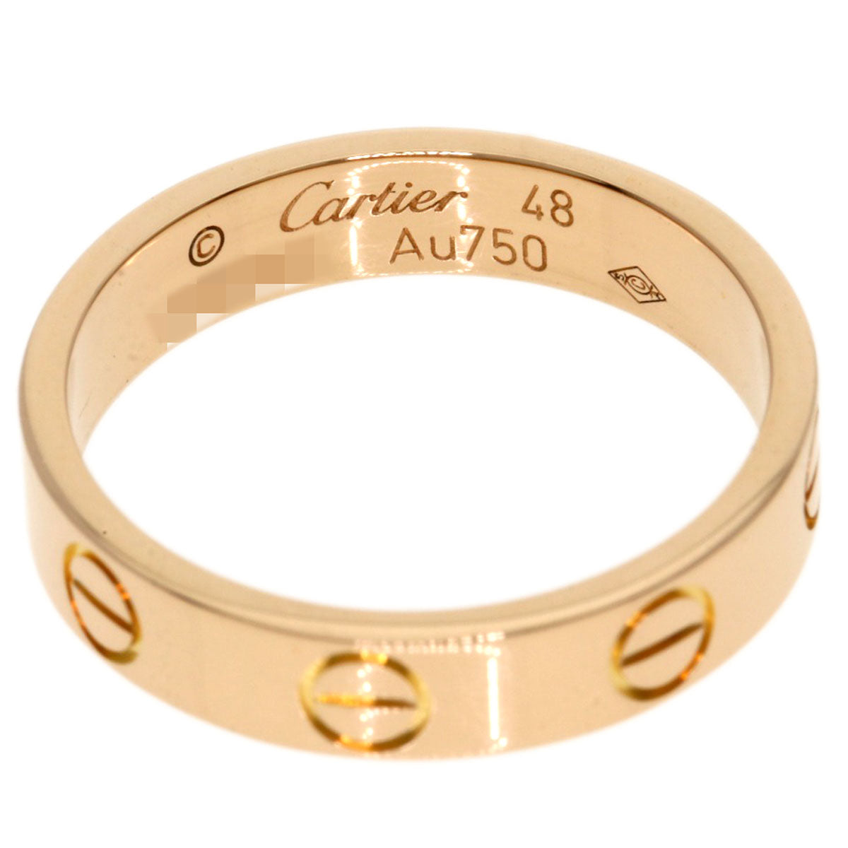 CARTIER Mini love ring # 48 Ring K18 Pink Gold Ladies [Used]