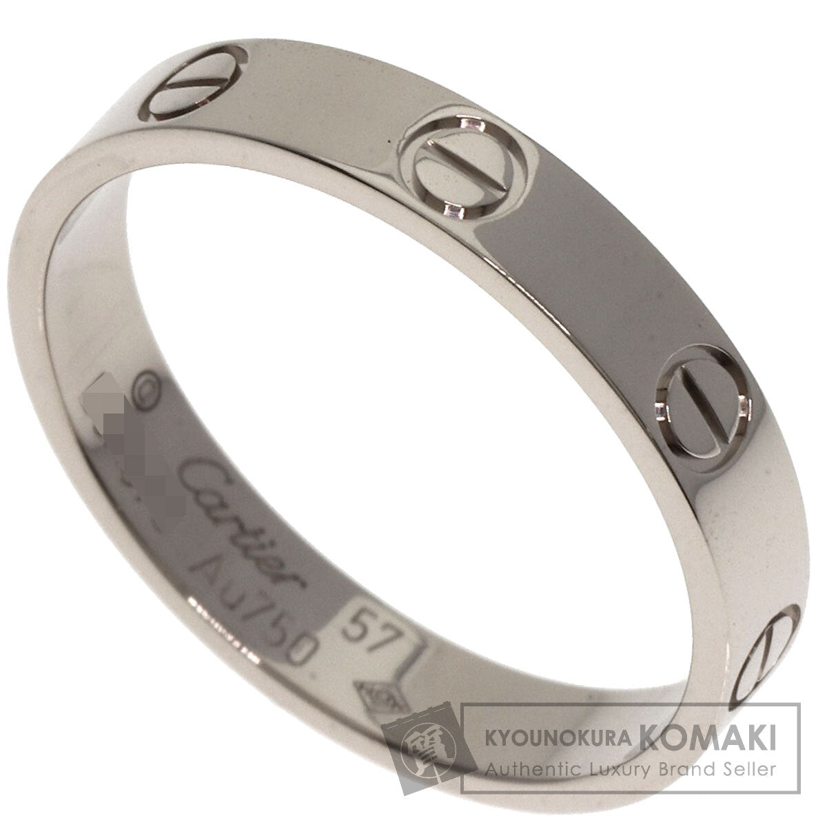 CARTIER Mini love ring #57 Ring K18 White Gold Ladies [Used]
