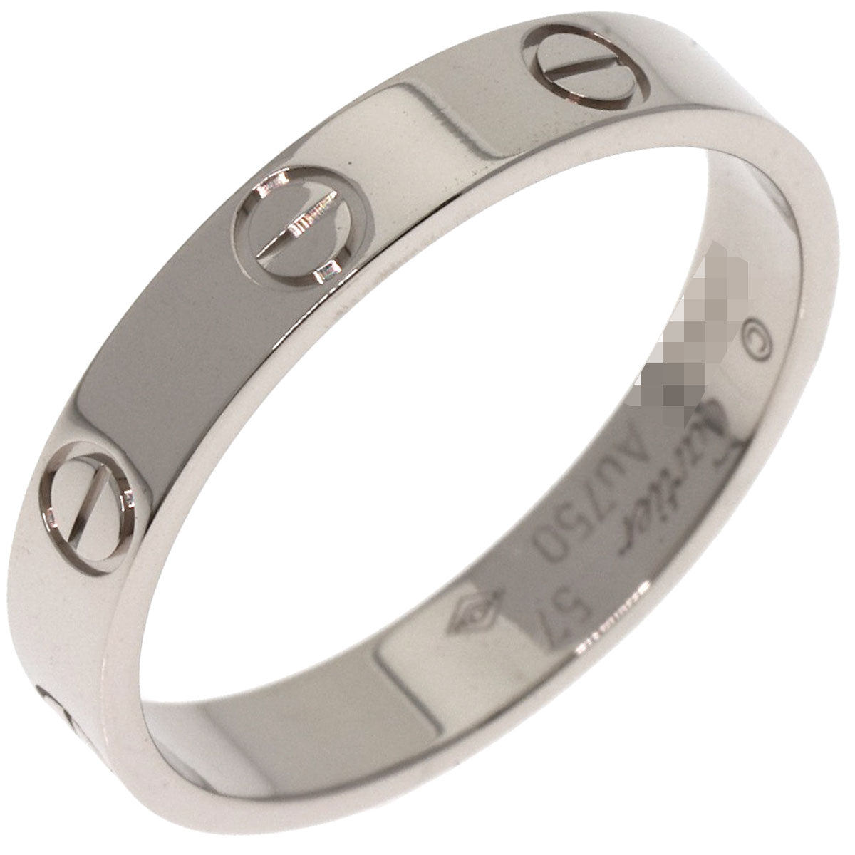 CARTIER Mini love ring #57 Ring K18 White Gold Ladies [Used]