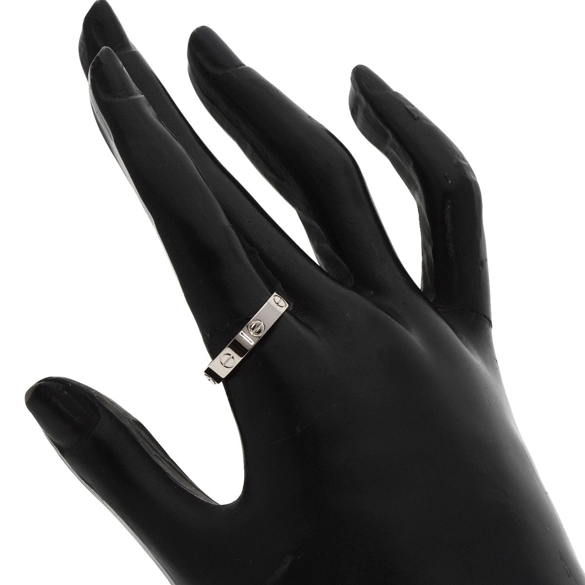 CARTIER Mini love ring #57 Ring K18 White Gold Ladies [Used]