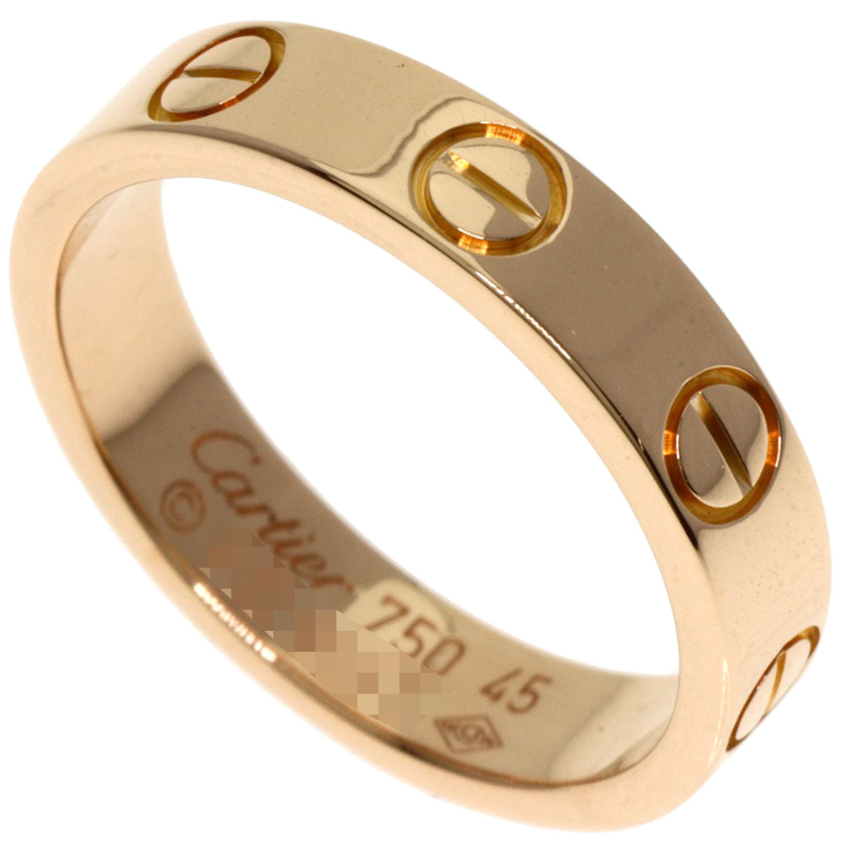 CARTIER Mini love ring #45 Ring K18 Pink Gold Ladies [Used]