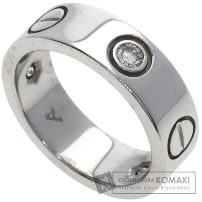 CARTIER love ring half Diamond #47 Ring K18 White Gold Ladies [Used]