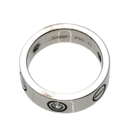 CARTIER love ring half Diamond #47 Ring K18 White Gold Ladies [Used]