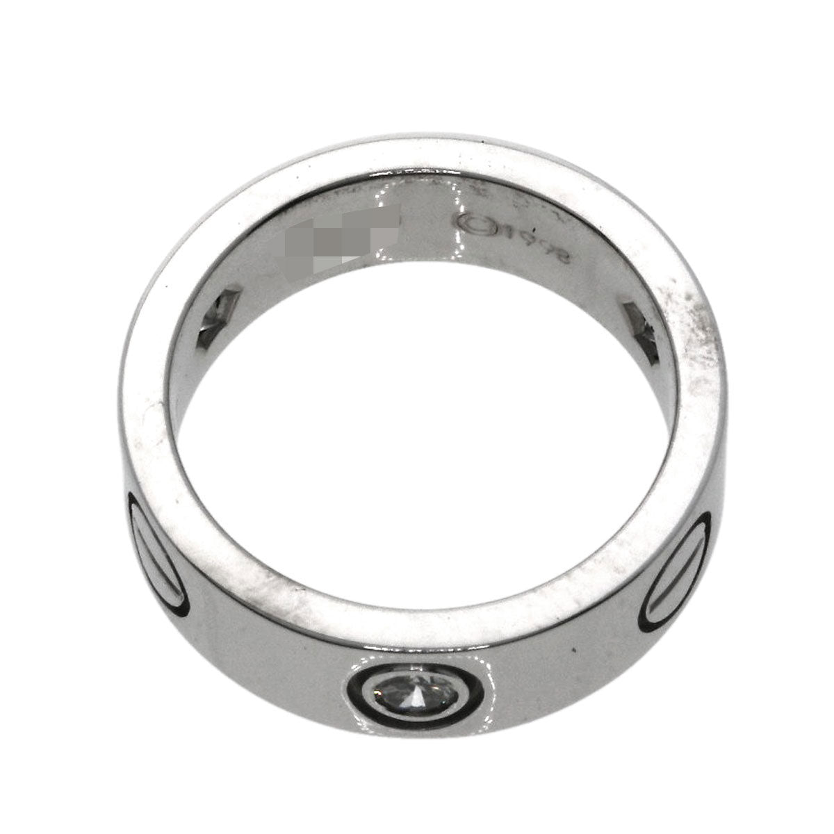 CARTIER love ring half Diamond #47 Ring K18 White Gold Ladies [Used]