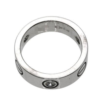 CARTIER love ring half Diamond #47 Ring K18 White Gold Ladies [Used]