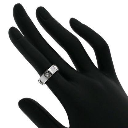 CARTIER love ring half Diamond #47 Ring K18 White Gold Ladies [Used]