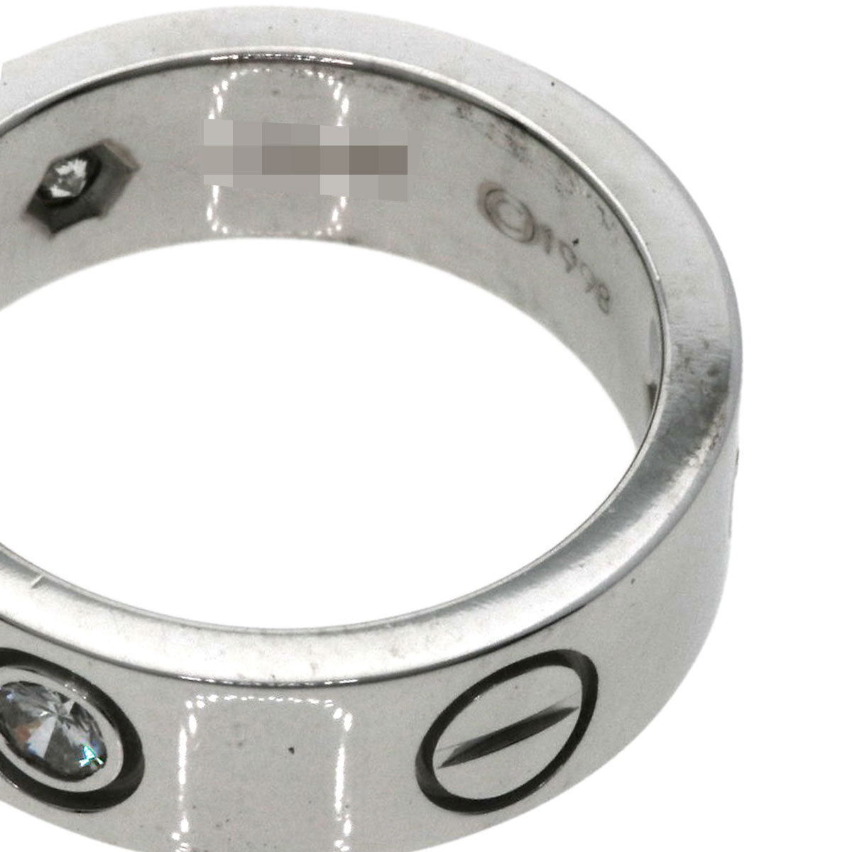 CARTIER love ring half Diamond #47 Ring K18 White Gold Ladies [Used]