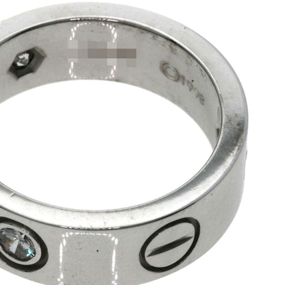 CARTIER love ring half Diamond #47 Ring K18 White Gold Ladies [Used]