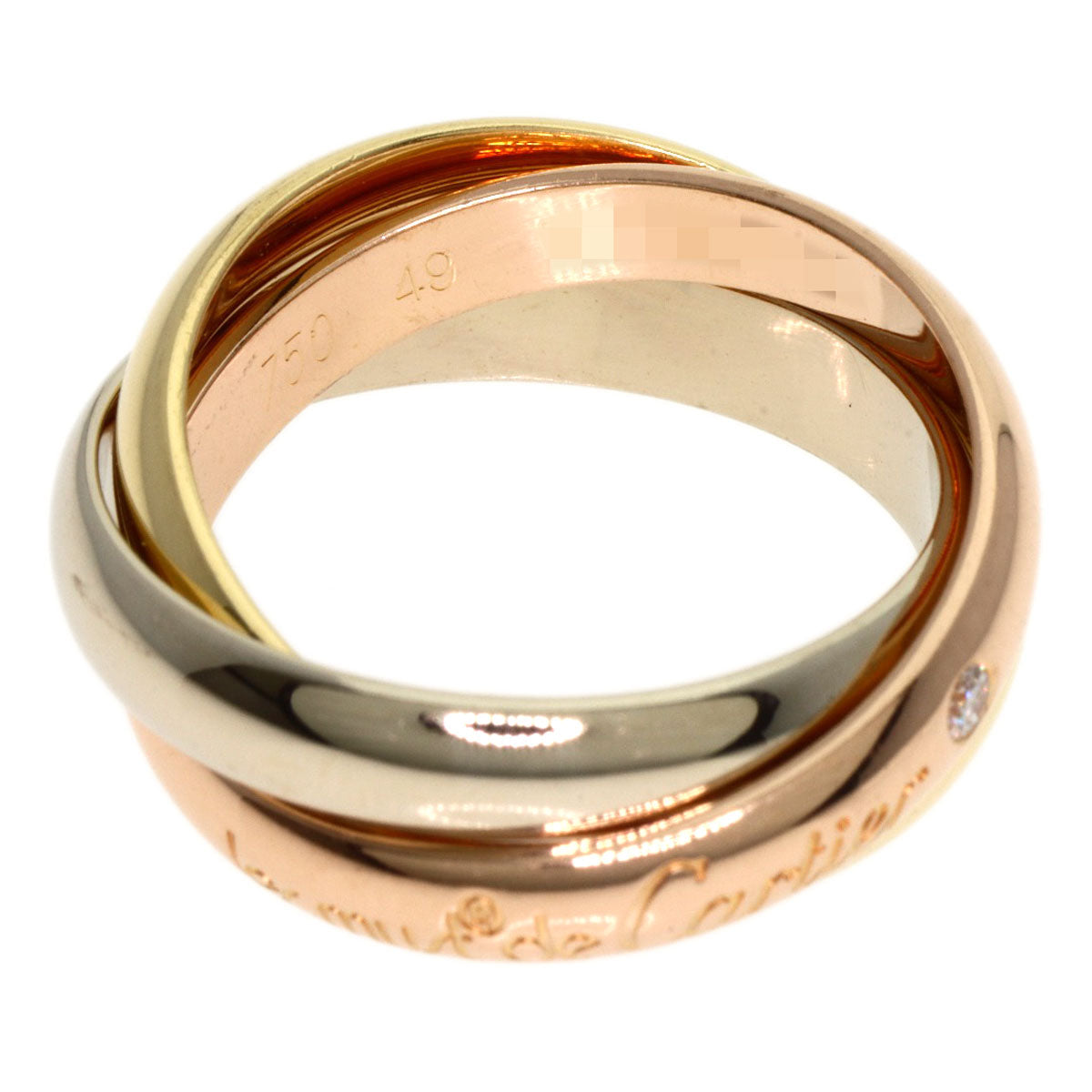 CARTIER Trinity MM 3P Diamond #49 Ring K18 Yellow Gold 18K Pink GoldLadies [Used]