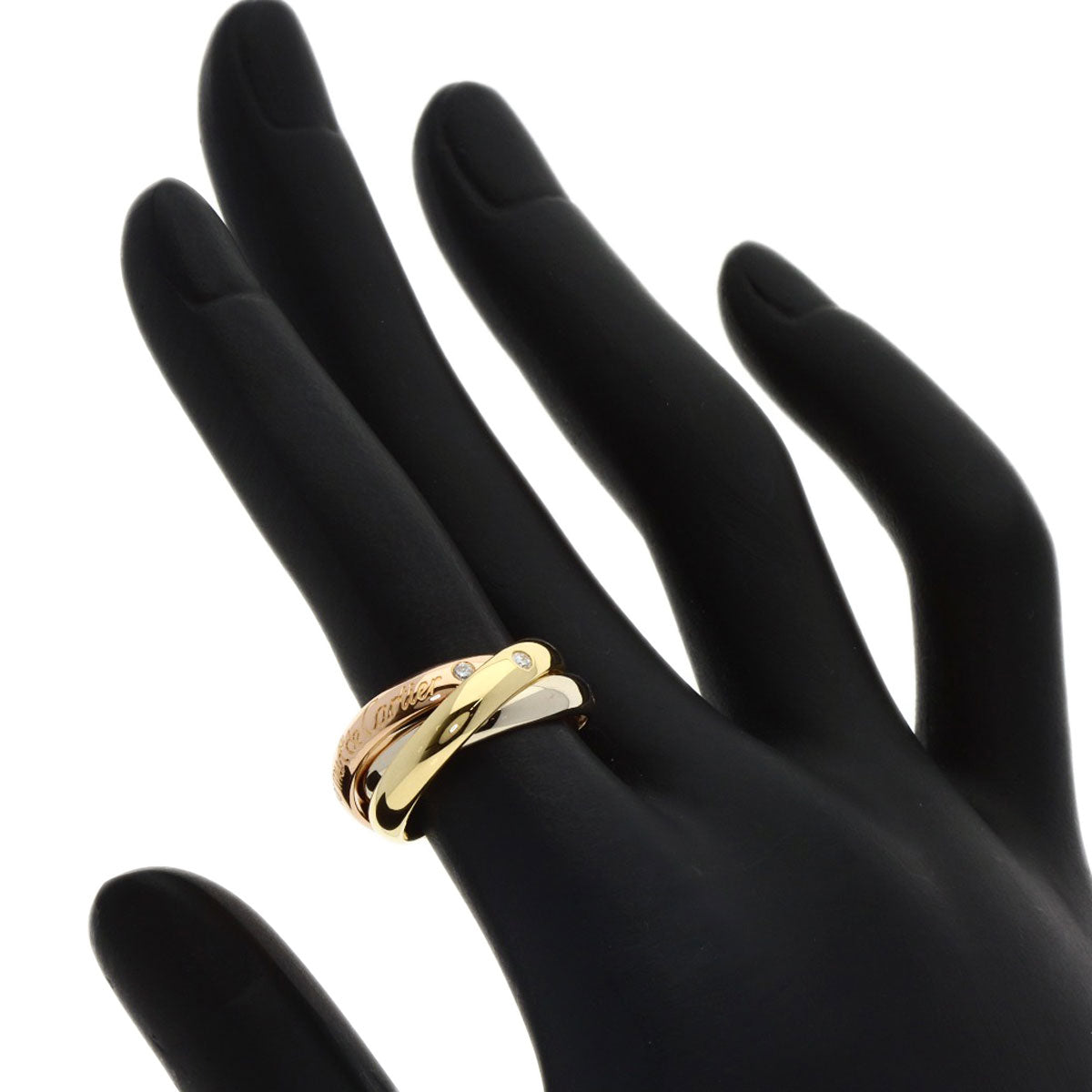 CARTIER Trinity MM 3P Diamond #49 Ring K18 Yellow Gold 18K Pink GoldLadies [Used]