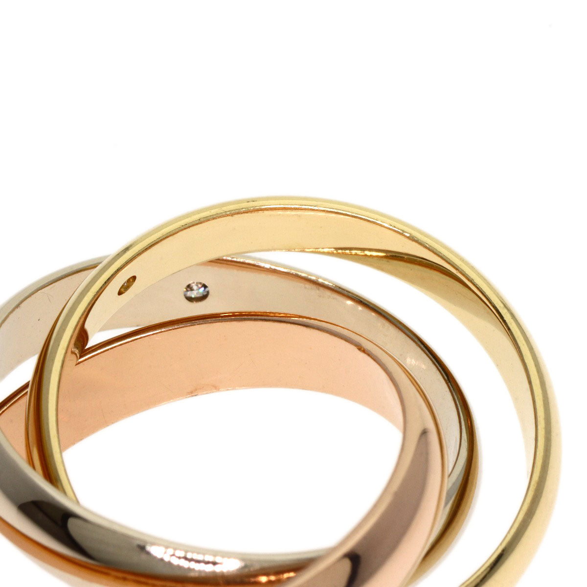 CARTIER Trinity MM 3P Diamond #49 Ring K18 Yellow Gold 18K Pink GoldLadies [Used]