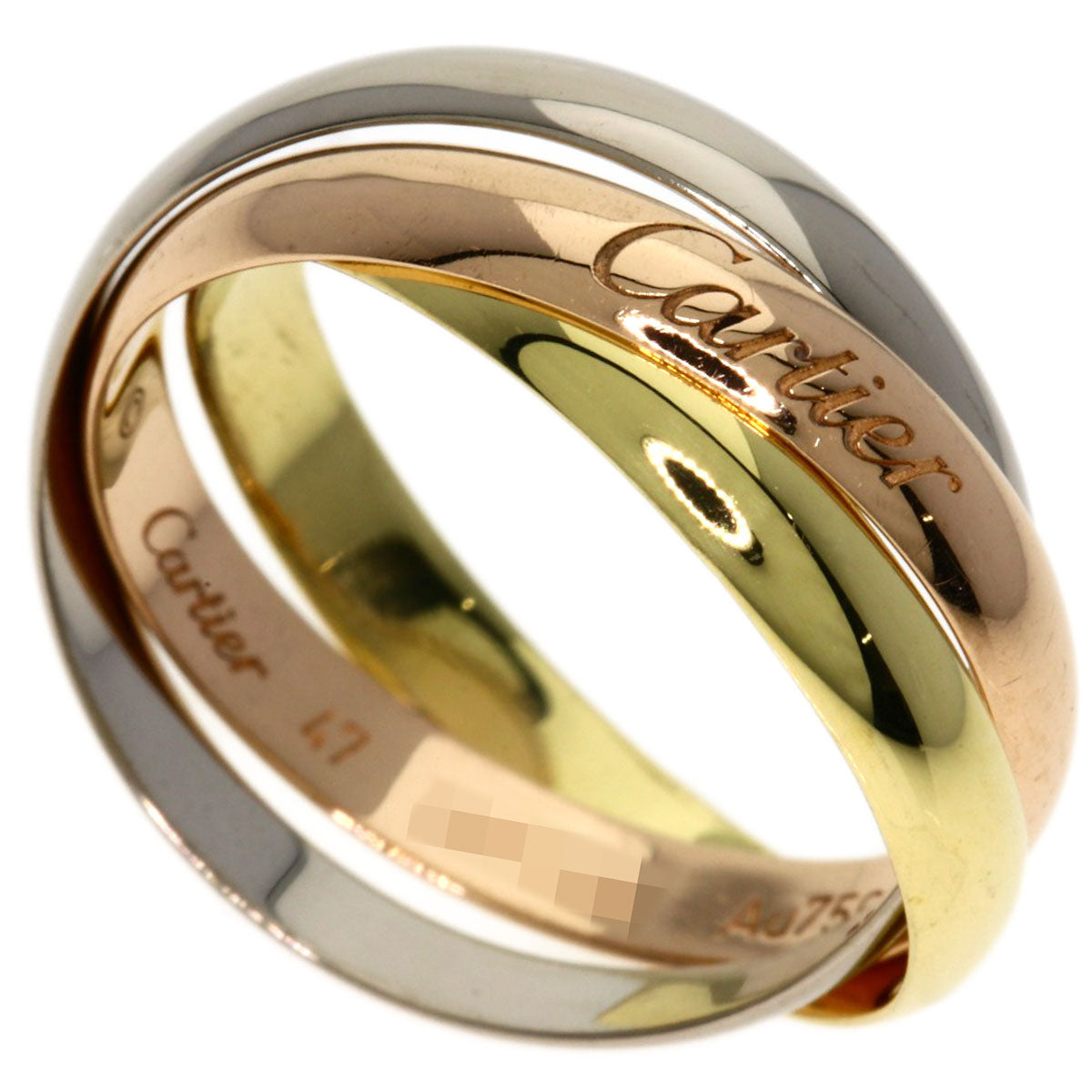 CARTIER Trinity SM #47 current model Ring K18 Yellow Gold 18K Pink GoldLadies [Used]