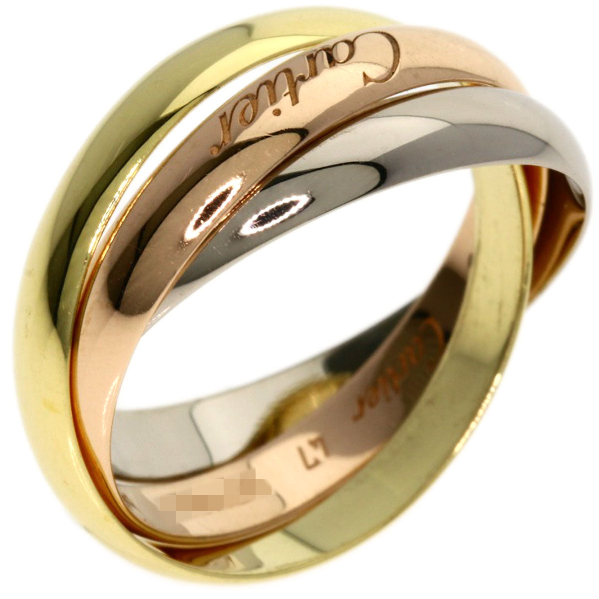 CARTIER Trinity SM #47 current model Ring K18 Yellow Gold 18K Pink GoldLadies [Used]