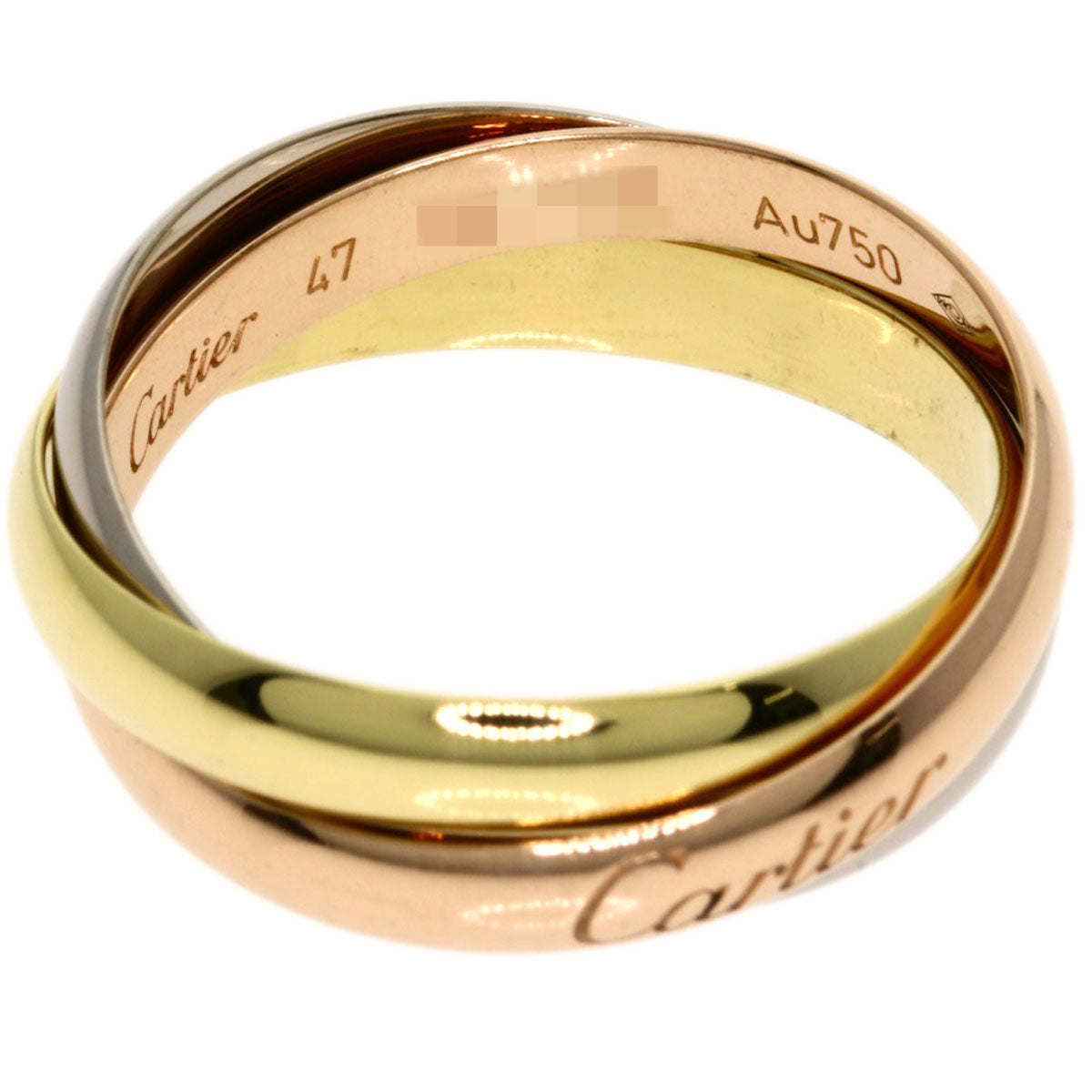 CARTIER Trinity SM #47 current model Ring K18 Yellow Gold 18K Pink GoldLadies [Used]