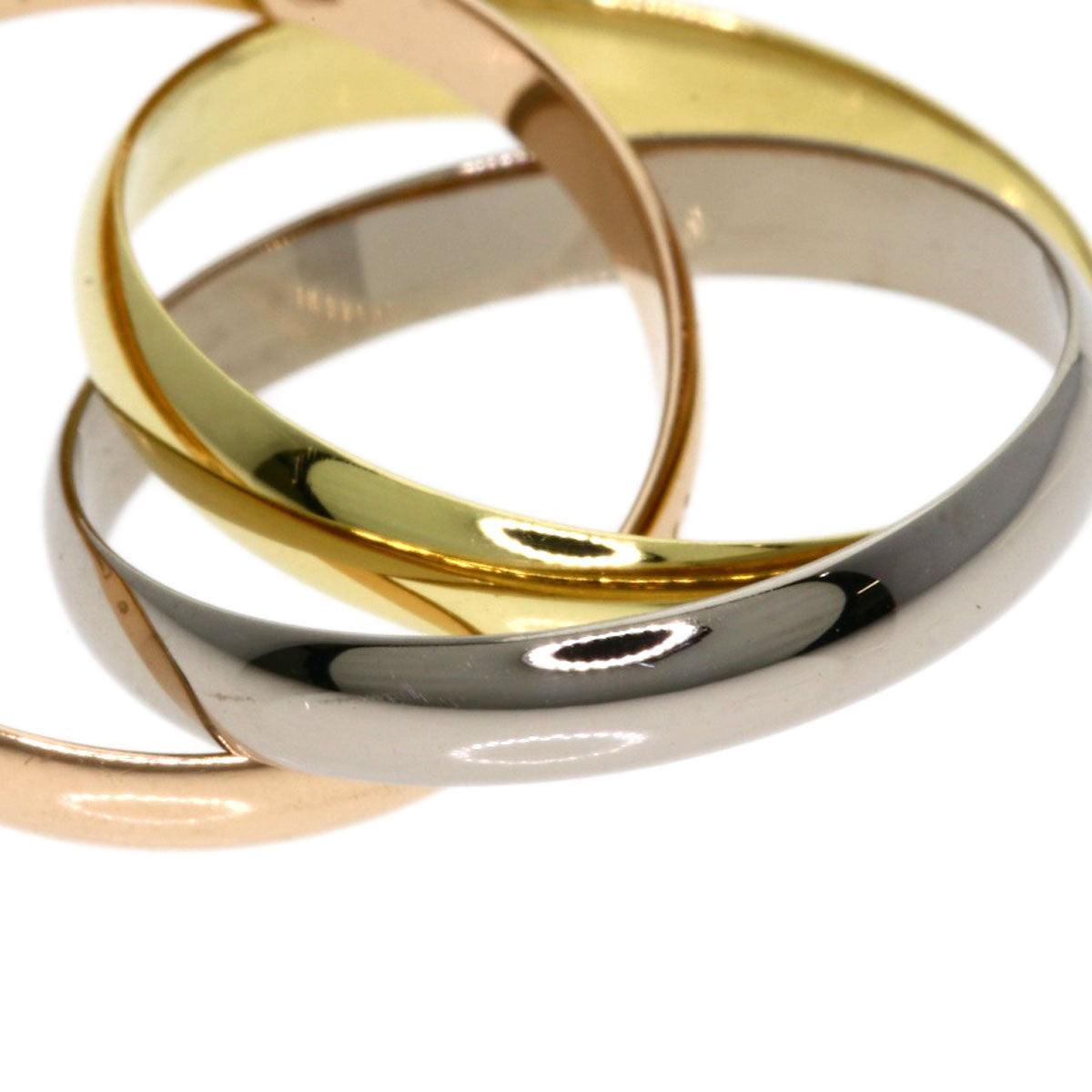 CARTIER Trinity SM #47 current model Ring K18 Yellow Gold 18K Pink GoldLadies [Used]