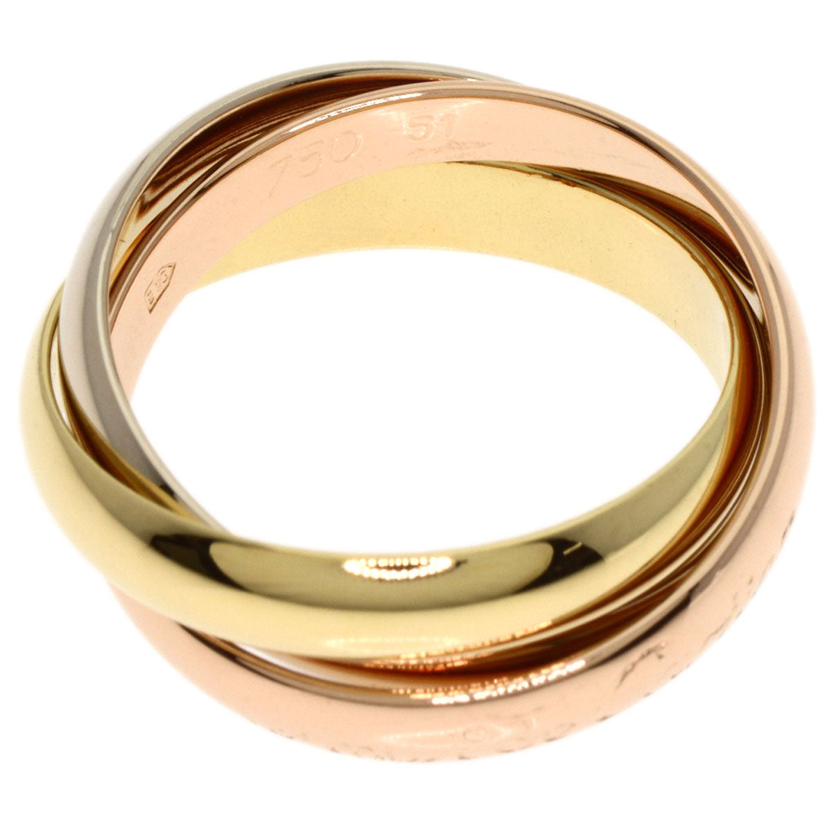 CARTIER   Trinity MM #51 Ring  K18 Yellow Gold 18K Pink GoldLadies [Used]