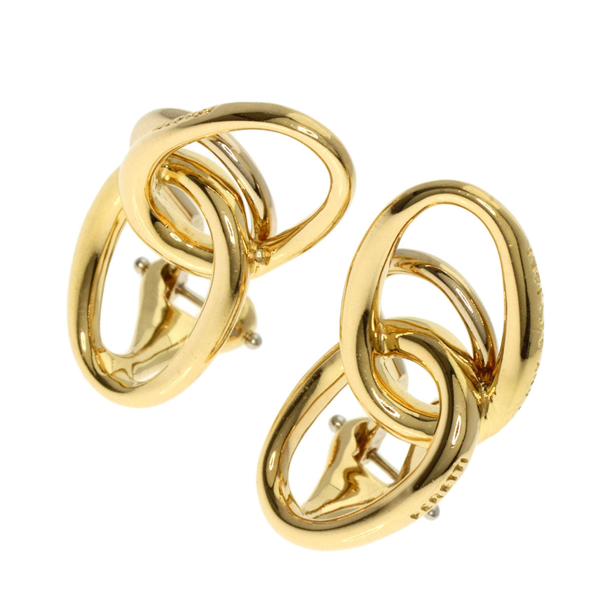 TIFFANY&Co. Double loop Earring K18 Yellow Gold Ladies [Used]