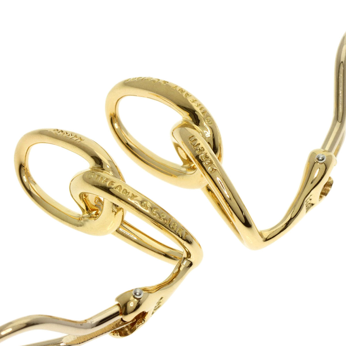 TIFFANY&Co. Double loop Earring K18 Yellow Gold Ladies [Used]